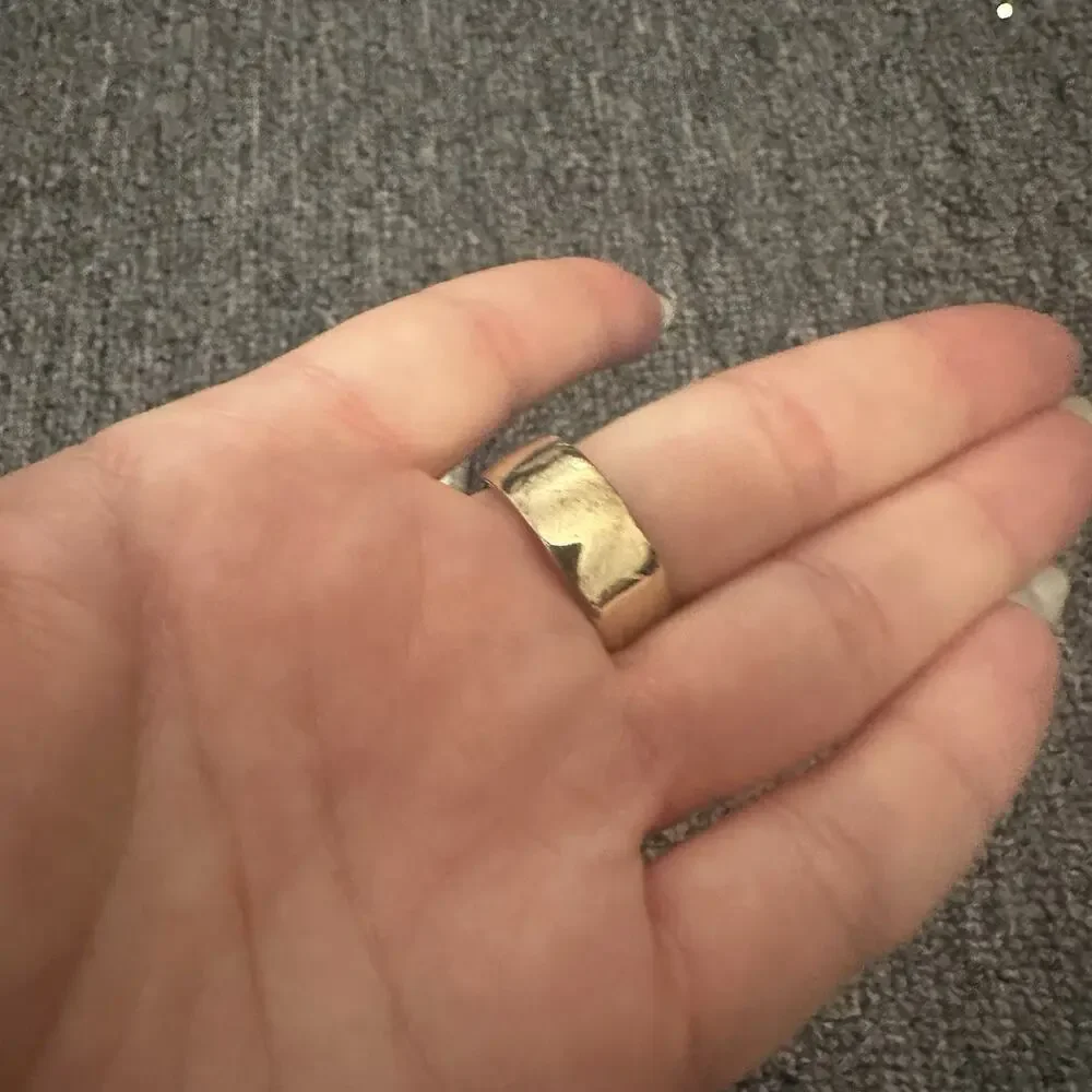 Starchenie Gold Tone Sterling Silver Wedding Band Rand Size 9